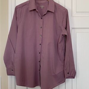 J. Jill Mauve Button-Up Blouse